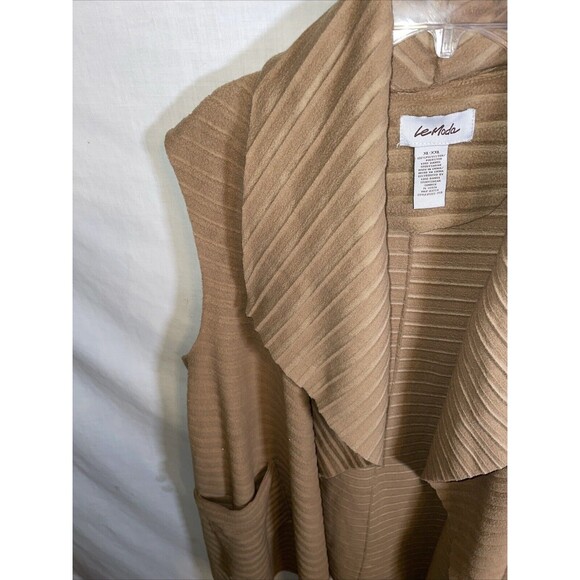 Le Moda Women’s Open Cardigan Size XL Tan Going Out Party Fall - Picture 5 of 12